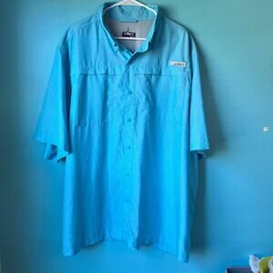 Habit Men's Vented Fishing Shirt Size 2XL 40+ SFP short sleeve Teal Color